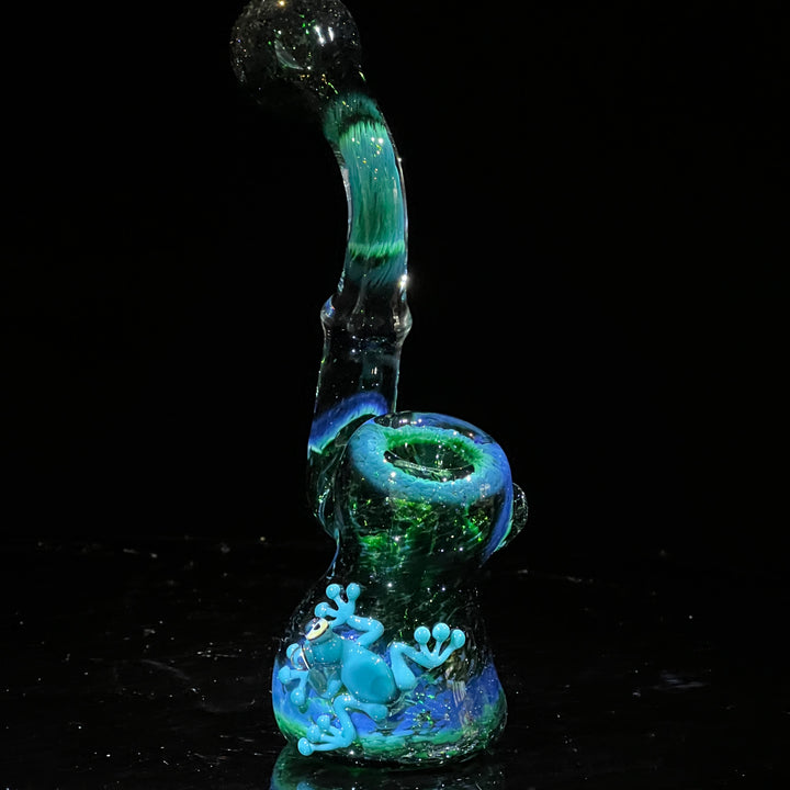 Deep Green Sherlock Frog Bubbler Glass Pipe Beezy Glass