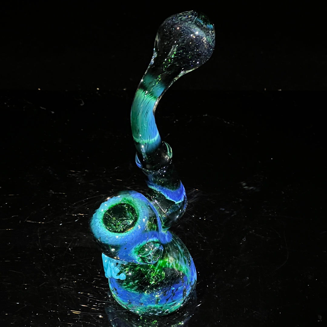 Deep Green Sherlock Frog Bubbler Glass Pipe Beezy Glass