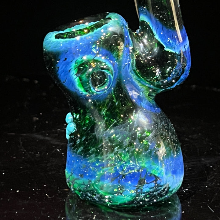 Deep Green Sherlock Frog Bubbler Glass Pipe Beezy Glass