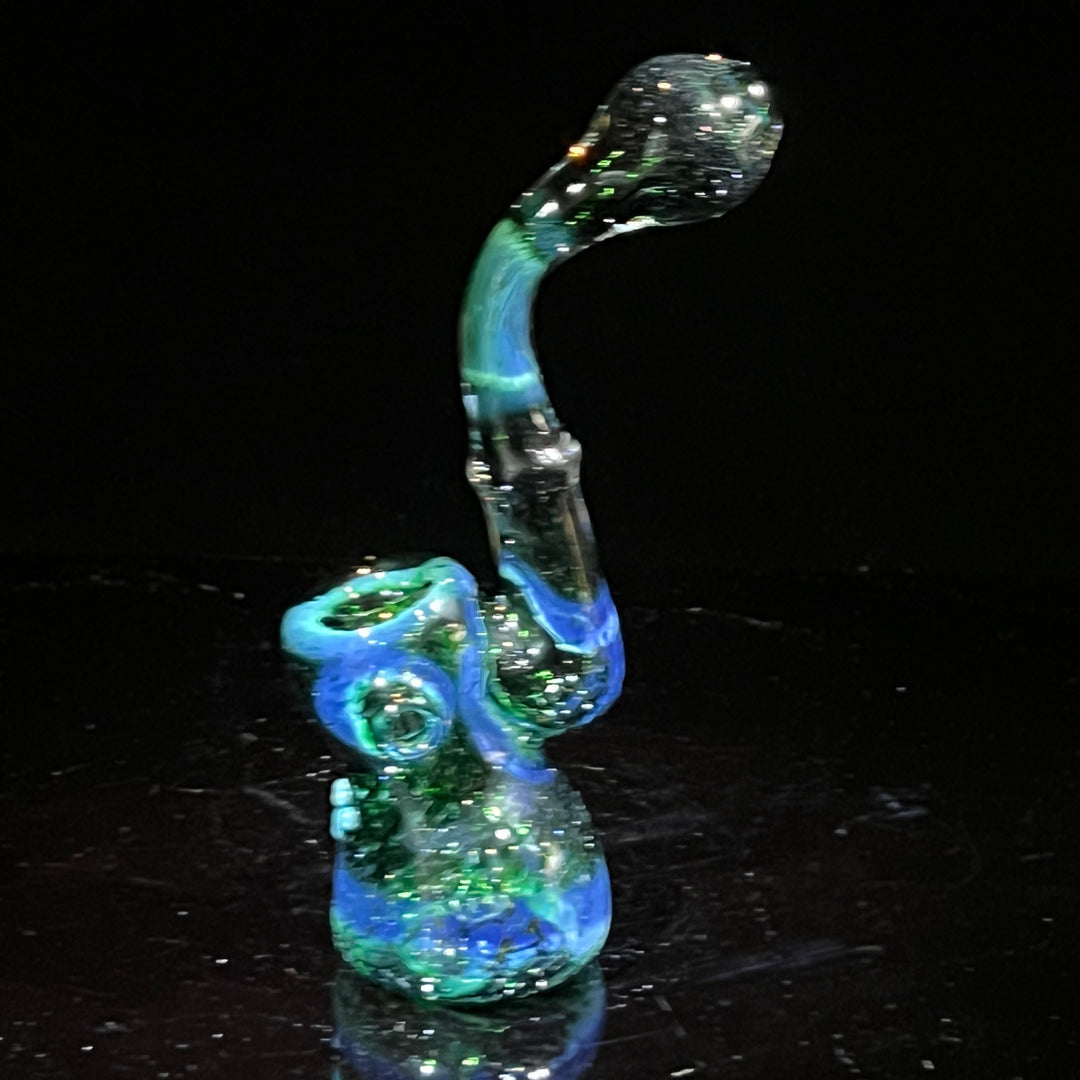 Deep Green Sherlock Frog Bubbler Glass Pipe Beezy Glass