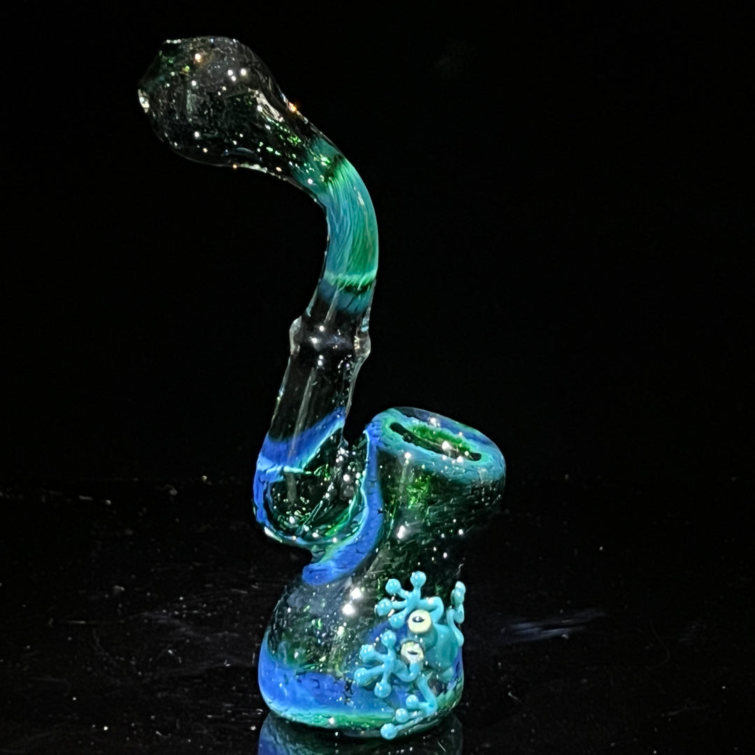 Deep Green Sherlock Frog Bubbler Glass Pipe Beezy Glass