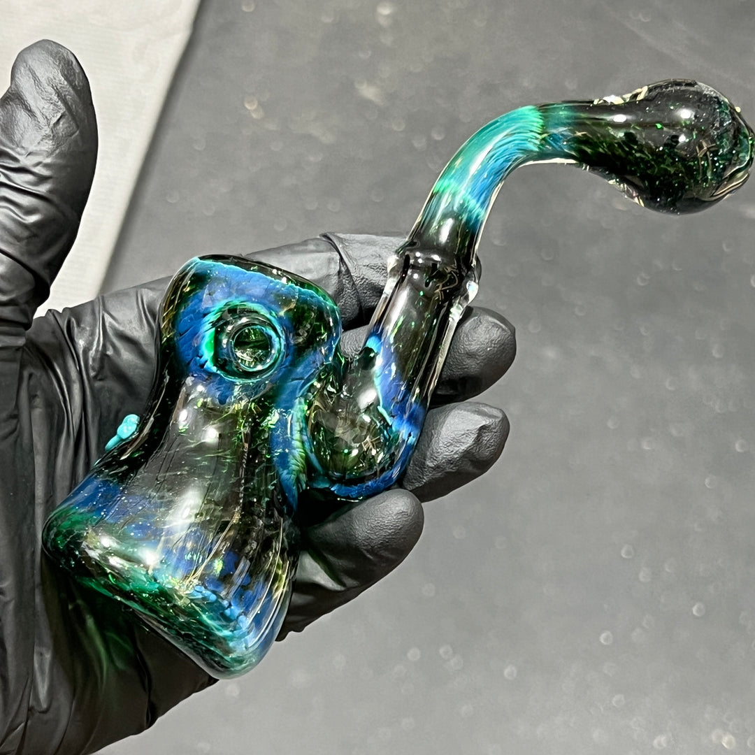 Deep Green Sherlock Frog Bubbler Glass Pipe Beezy Glass