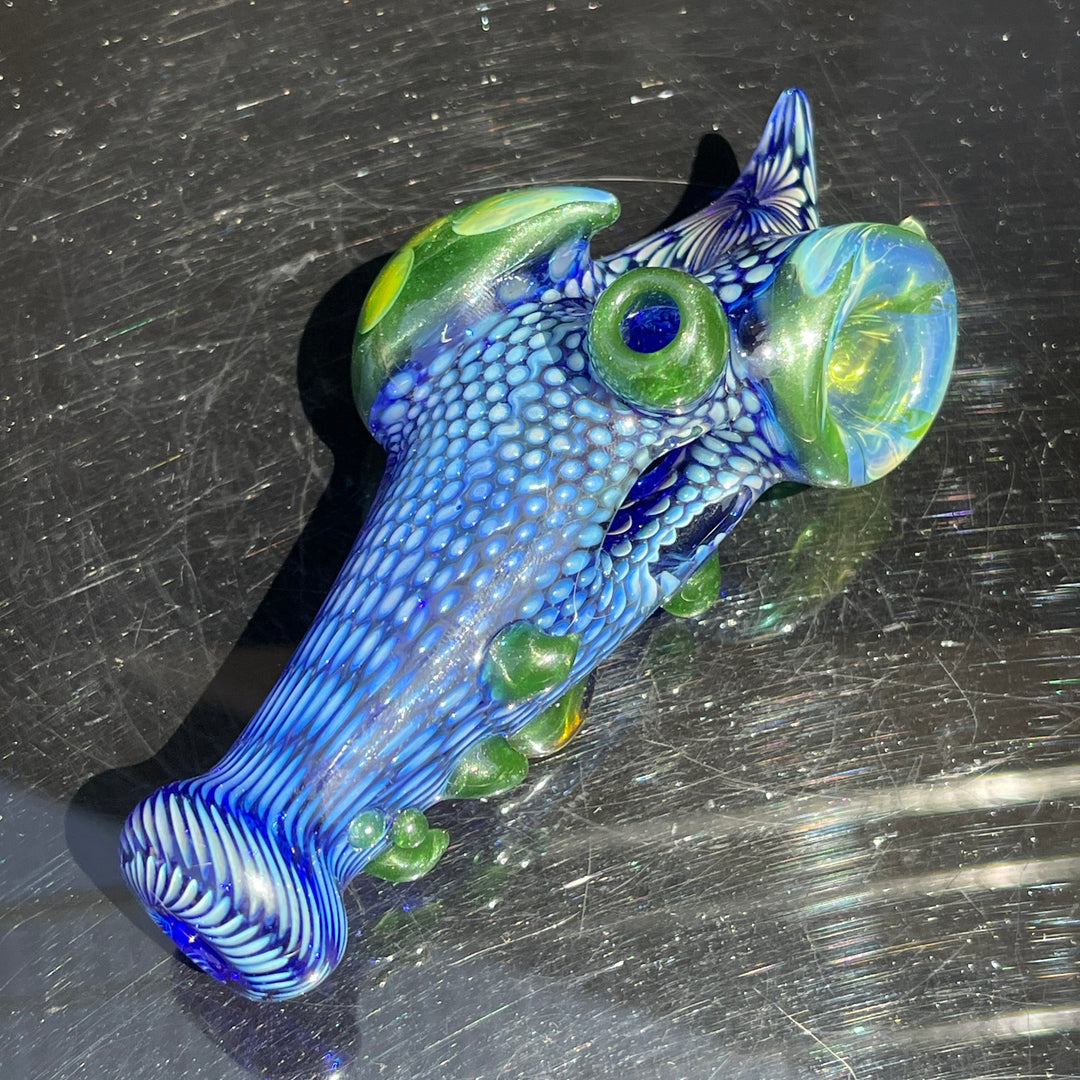 Horned Snakeskin Donut Pipe Glass Pipe Firekist Glass   