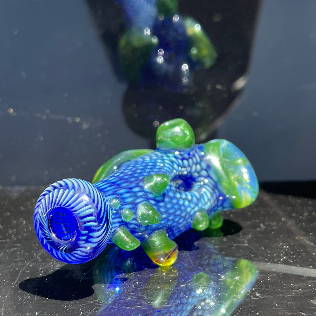 Horned Snakeskin Donut Pipe Glass Pipe Firekist Glass   