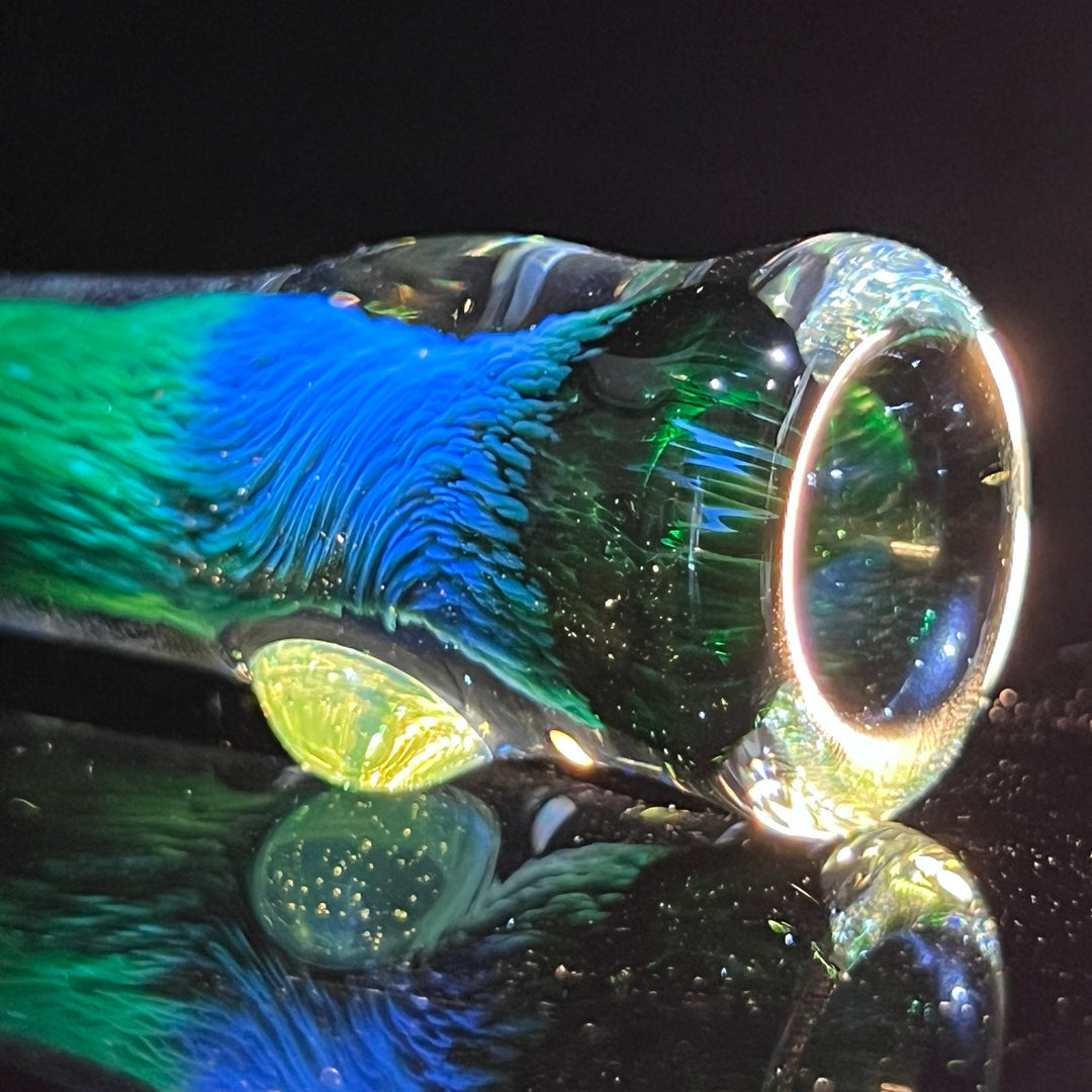 Thick Exp Green Chillum Glass Pipe Chuck Glass   