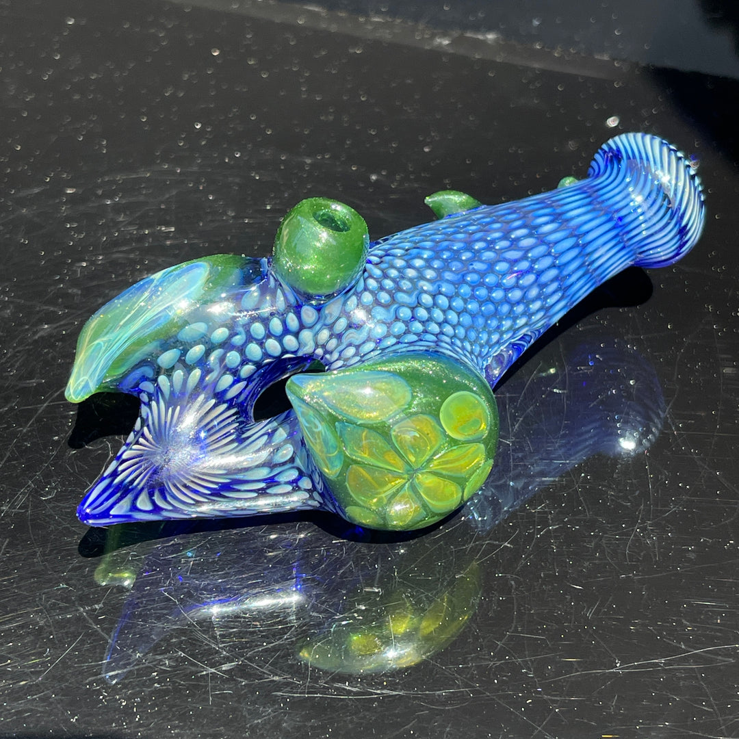 Horned Snakeskin Donut Pipe Glass Pipe Firekist Glass   