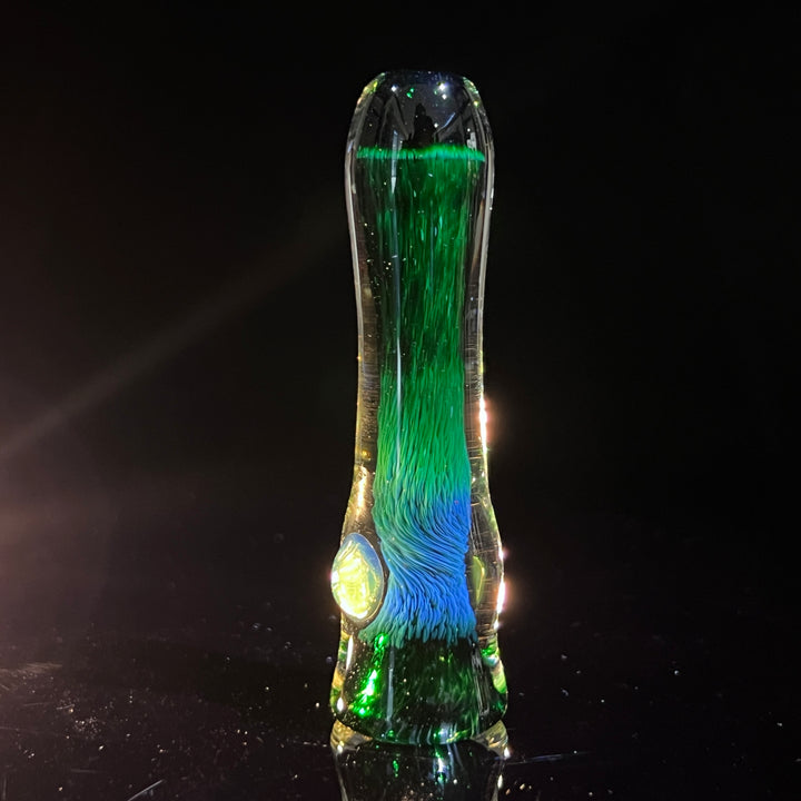 Thick Exp Green Chillum Glass Pipe Chuck Glass   