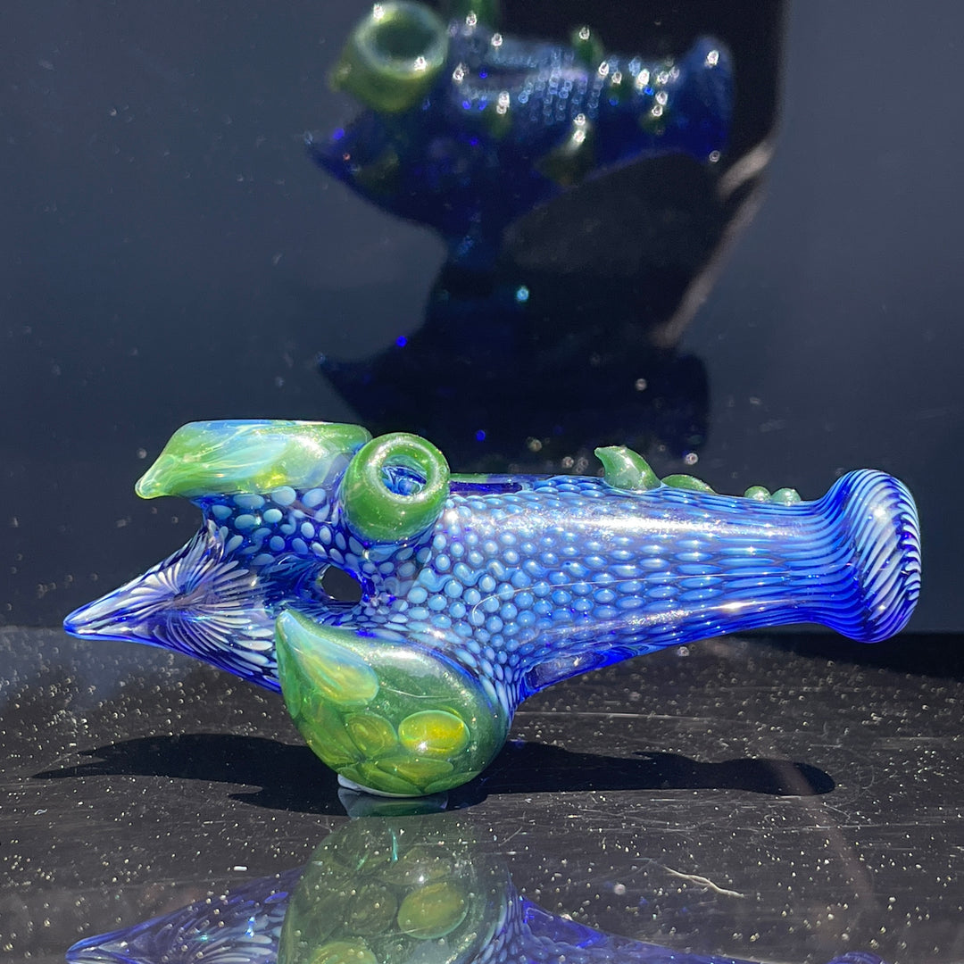 Horned Snakeskin Donut Pipe Glass Pipe Firekist Glass   