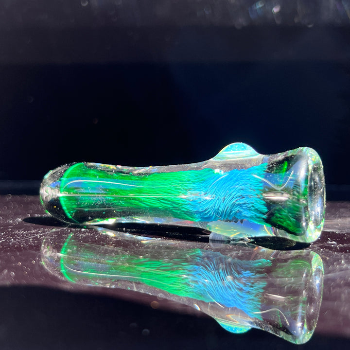 Thick Exp Green Chillum Glass Pipe Chuck Glass   