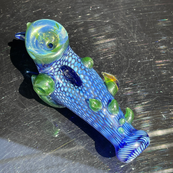 Horned Snakeskin Donut Pipe Glass Pipe Firekist Glass   