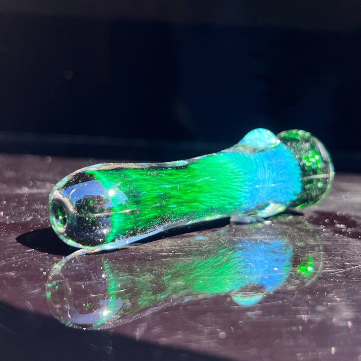 Thick Exp Green Chillum Glass Pipe Chuck Glass   