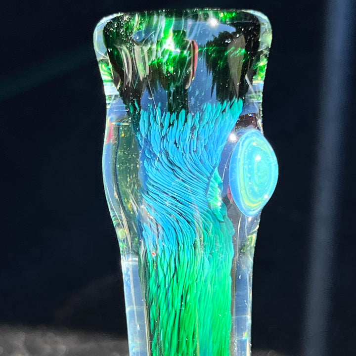 Thick Exp Green Chillum Glass Pipe Chuck Glass   