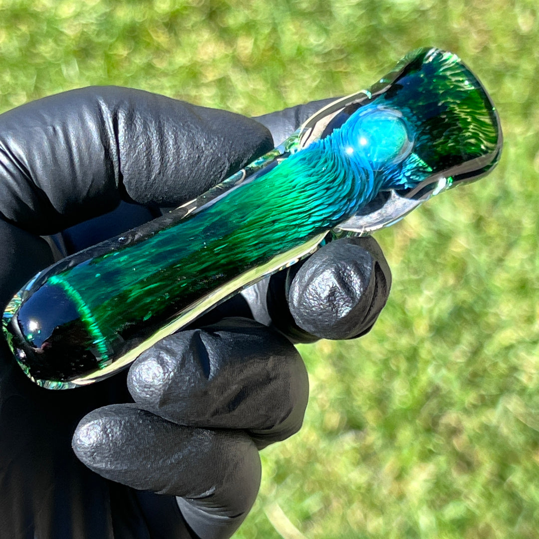 Thick Exp Green Chillum Glass Pipe Chuck Glass   