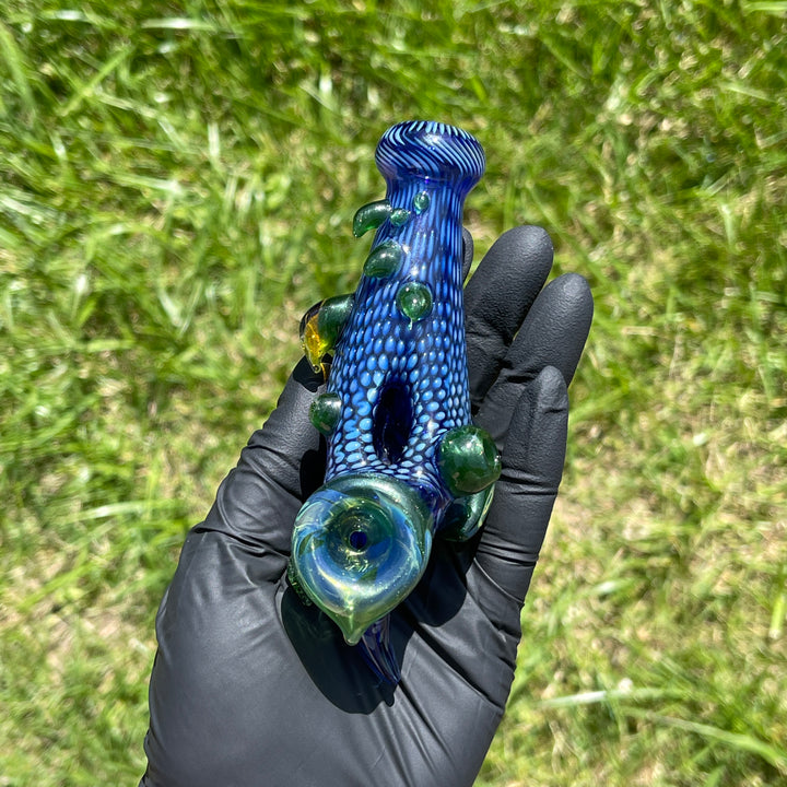 Horned Snakeskin Donut Pipe Glass Pipe Firekist Glass   