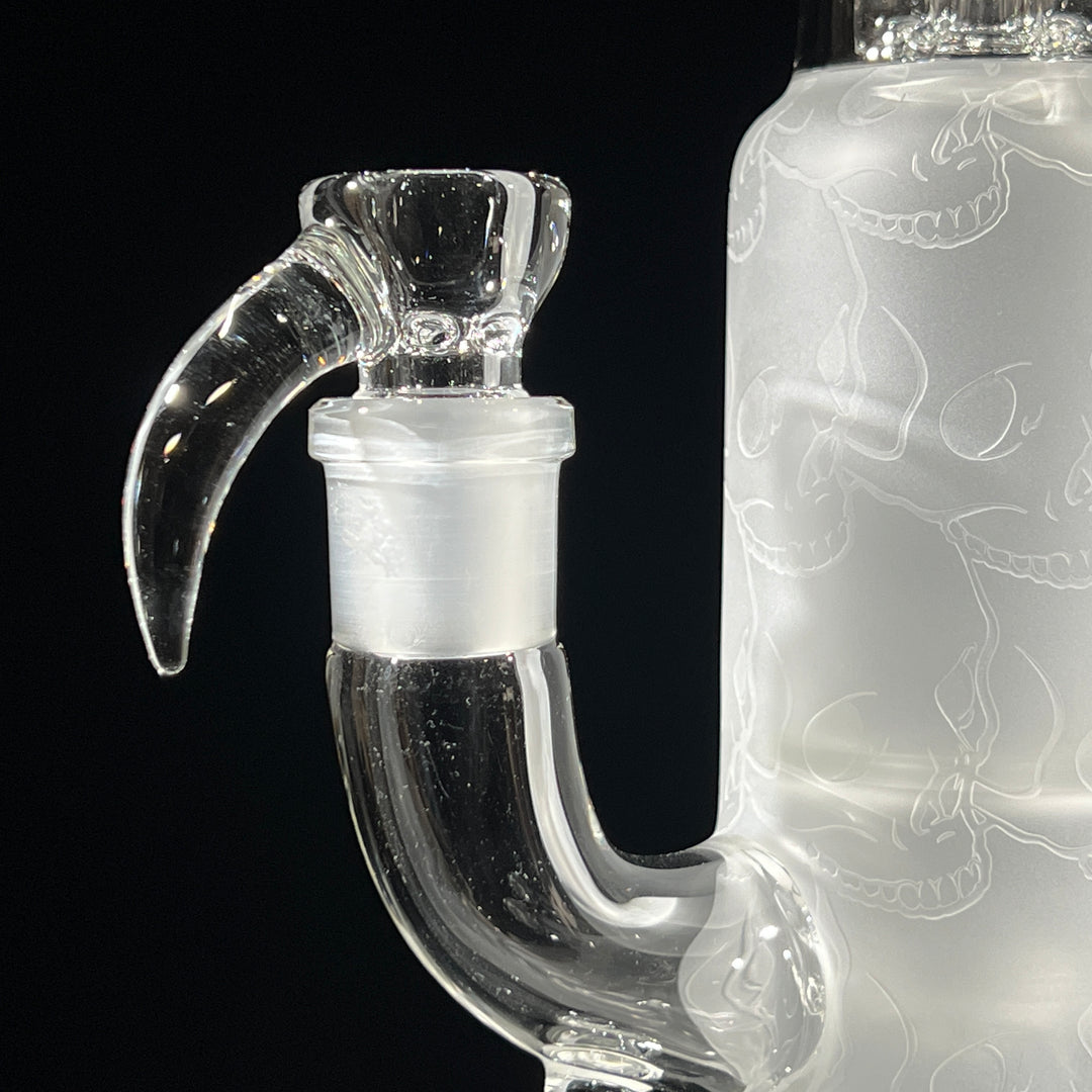 Sovereignty Glass Pillar Straight Neck Solid Foot Clear w/ Pattern Blast Glass Pipe Sovereignty Glass