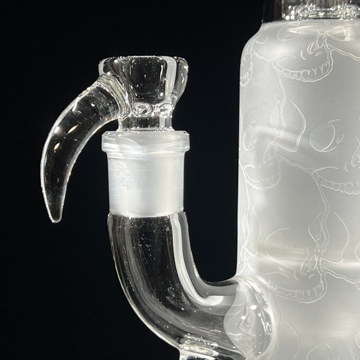 Sovereignty Glass Pillar Straight Neck Solid Foot Clear w/ Pattern Blast Glass Pipe Sovereignty Glass