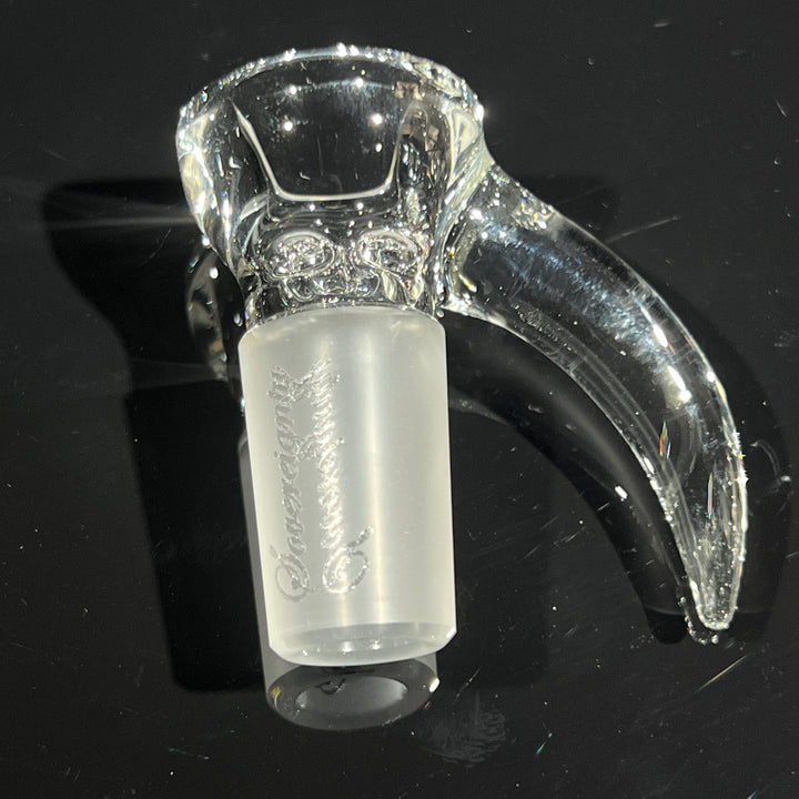 Sovereignty Glass Pillar Straight Neck Solid Foot Clear w/ Pattern Blast Glass Pipe Sovereignty Glass