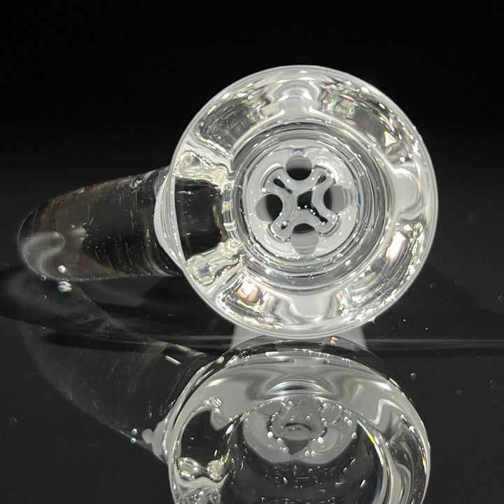 Sovereignty Glass Pillar Straight Neck Solid Foot Clear w/ Pattern Blast Glass Pipe Sovereignty Glass