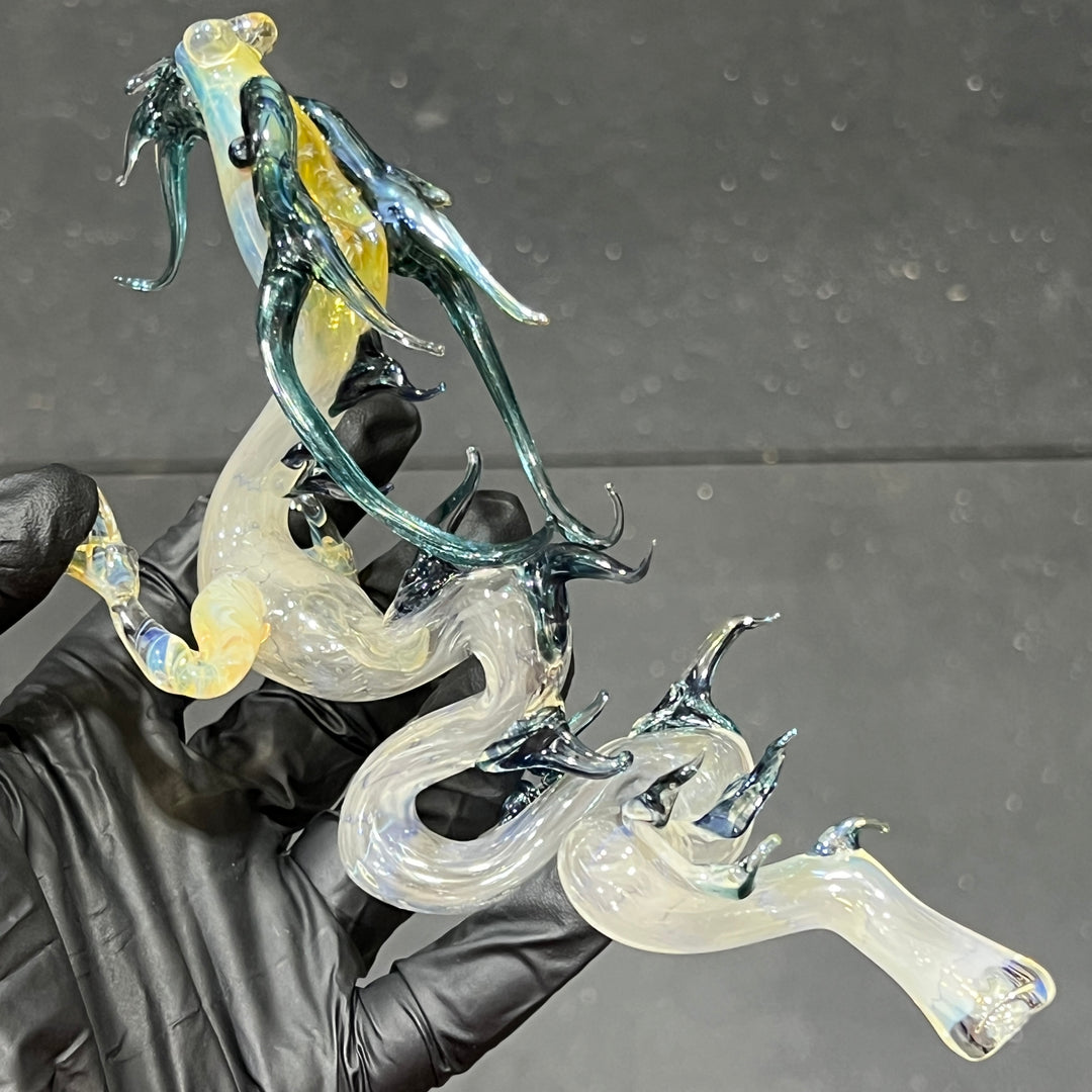 Adolescent Taoist Dragon Pipe Glass Pipe Fereyel Fiore Glass