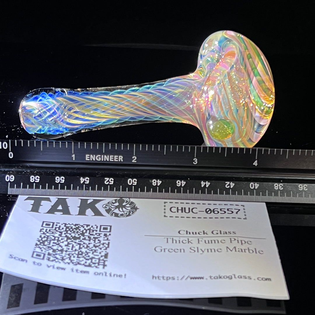 Thick Fume Pipe Green Slyme Marble Glass Pipe Chuck Glass   