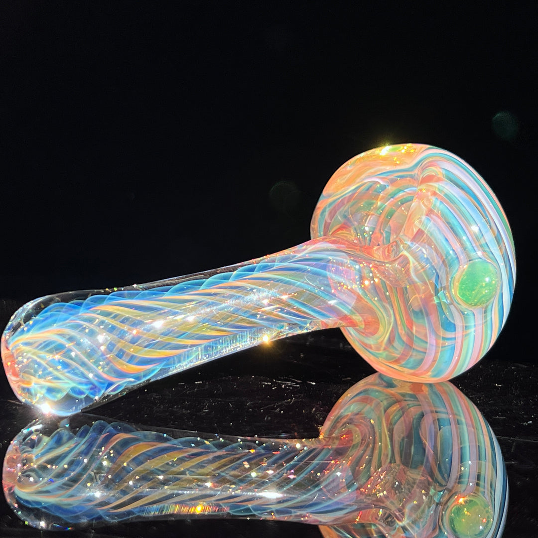 Thick Fume Pipe Green Slyme Marble Glass Pipe Chuck Glass   