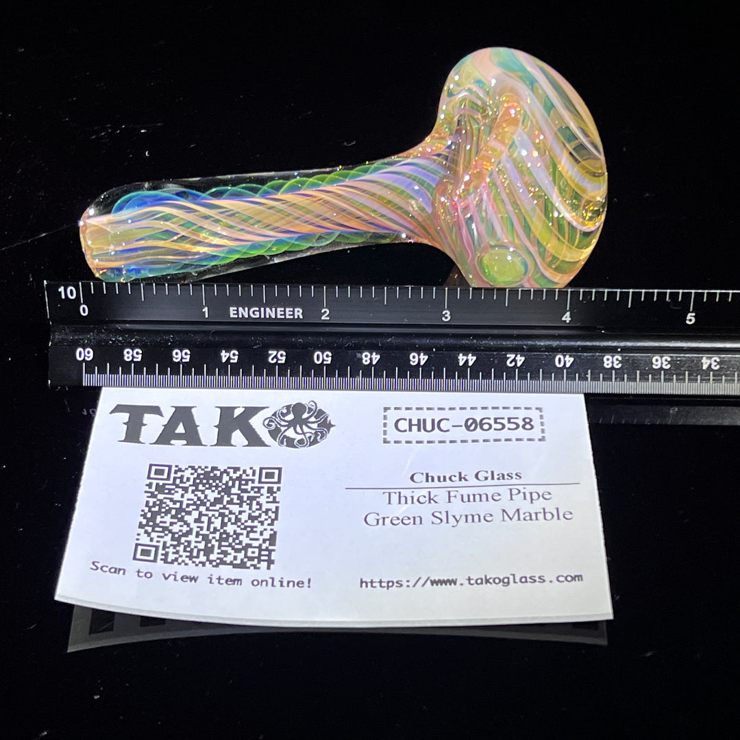 Thick Fume Pipe Green Slyme Marble Glass Pipe Chuck Glass   