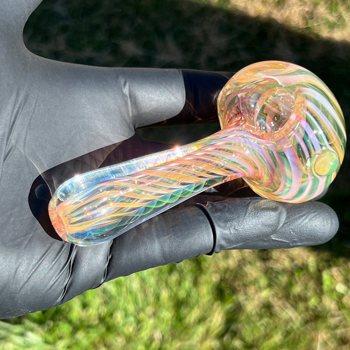 Thick Fume Pipe Green Slyme Marble Glass Pipe Chuck Glass   