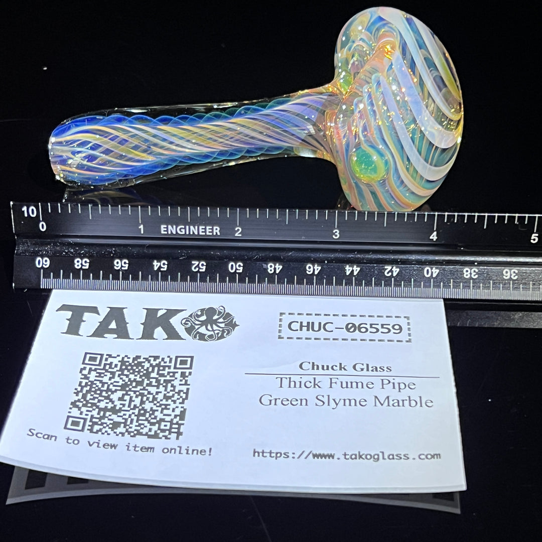 Thick Fume Pipe Green Slyme Marble Glass Pipe Chuck Glass   