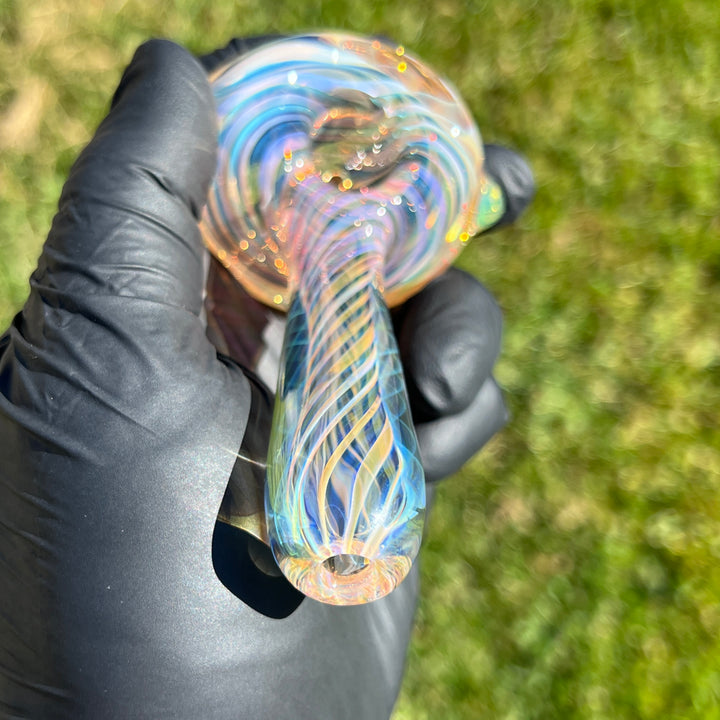 Thick Fume Pipe Green Slyme Marble Glass Pipe Chuck Glass   