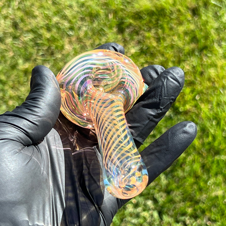 Thick Fume Pipe Green Slyme Marble Glass Pipe Chuck Glass   