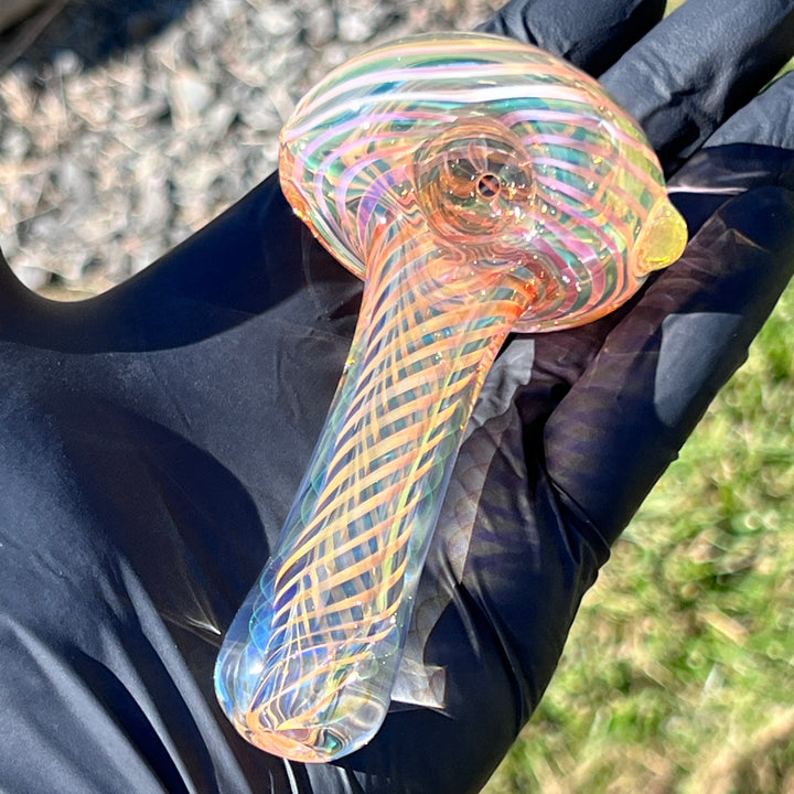 Thick Fume Pipe Green Slyme Marble Glass Pipe Chuck Glass   