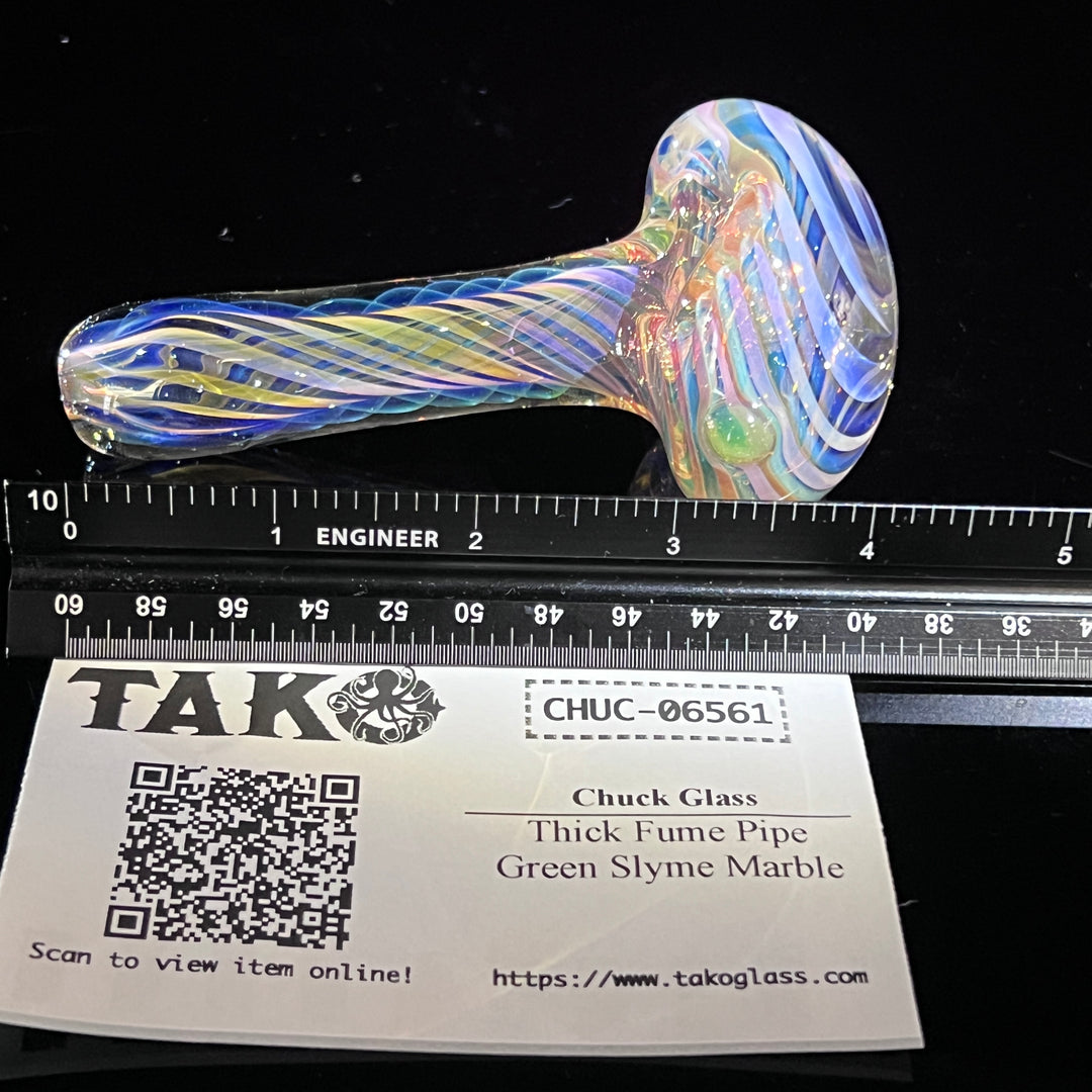 Thick Fume Pipe Green Slyme Marble Glass Pipe Chuck Glass   