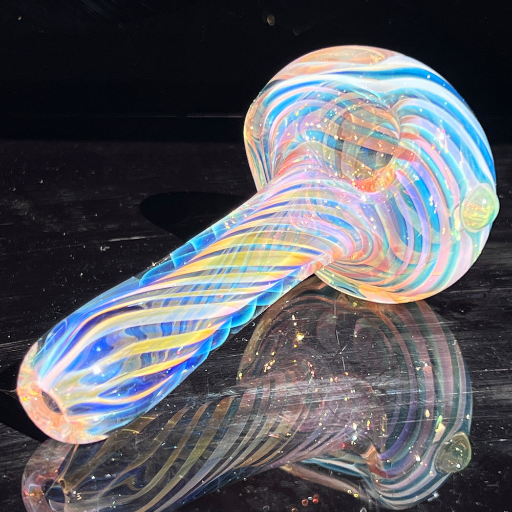 Thick Fume Pipe Green Slyme Marble Glass Pipe Chuck Glass   