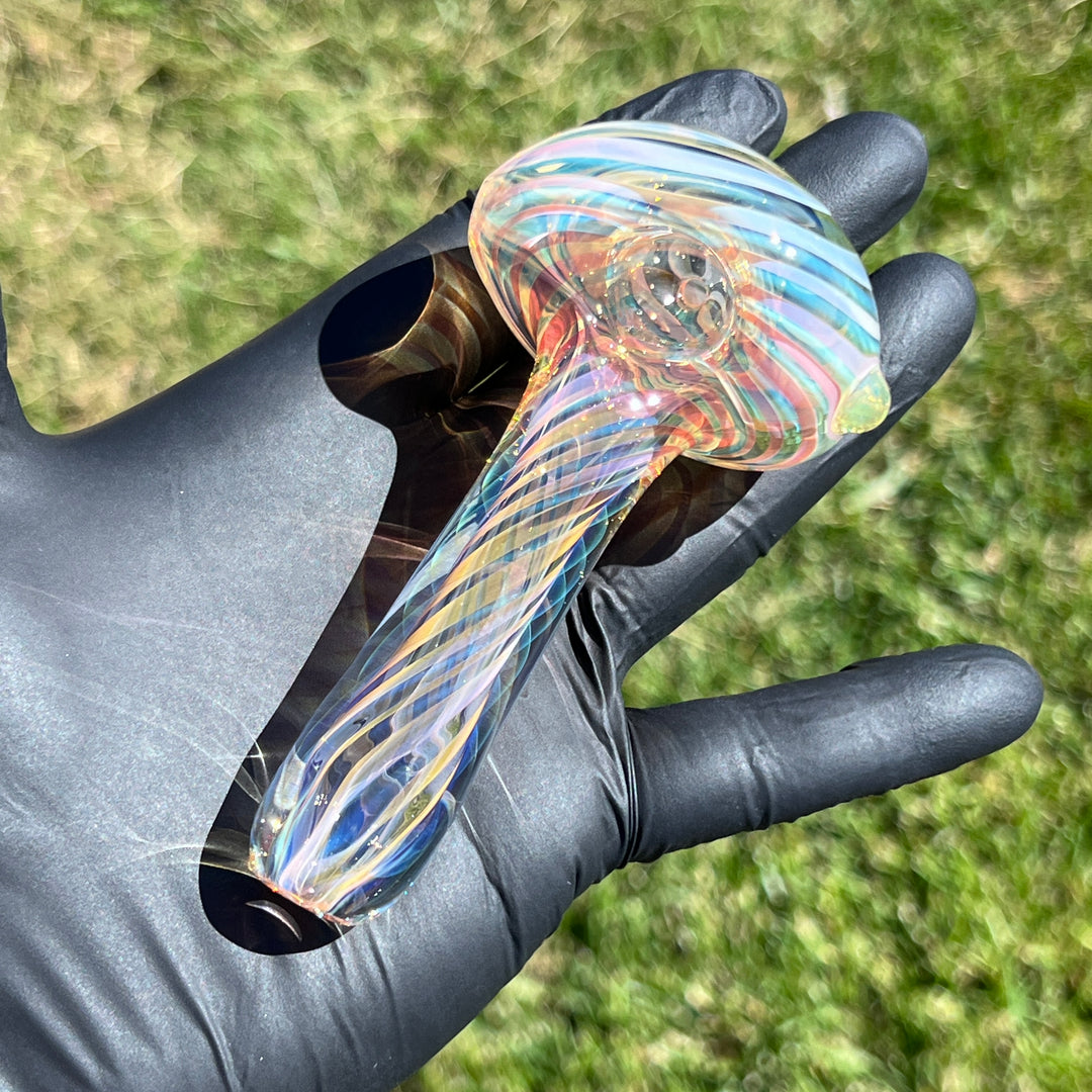 Thick Fume Pipe Green Slyme Marble Glass Pipe Chuck Glass   