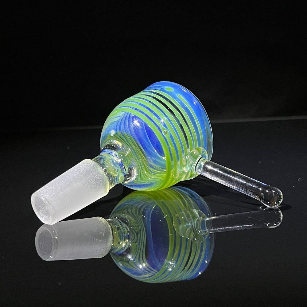 14mm Fumed Green Rake Party Pull Slide Glass Pipe Mary Jane's Glass