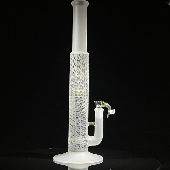 Sovereignty Glass 8 Arm Jumbo Stemline Partial Accent w/ Double Bore/ Seal Accent & Pattern Blast Glass Pipe Sovereignty Glass