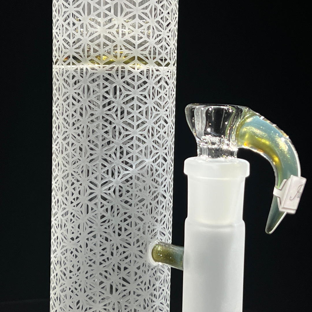 Sovereignty Glass 8 Arm Jumbo Stemline Partial Accent w/ Double Bore/ Seal Accent & Pattern Blast Glass Pipe Sovereignty Glass