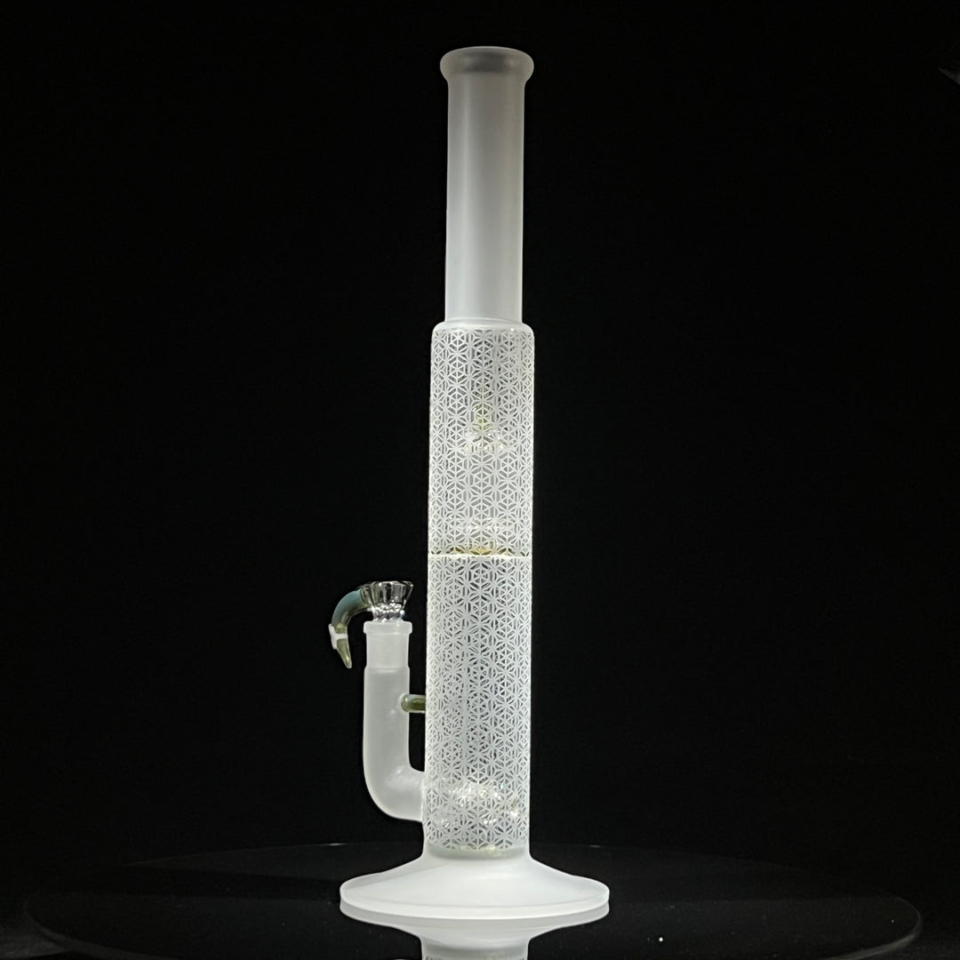 Sovereignty Glass 8 Arm Jumbo Stemline Partial Accent w/ Double Bore/ Seal Accent & Pattern Blast Glass Pipe Sovereignty Glass