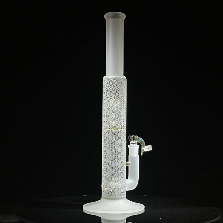 Sovereignty Glass 8 Arm Jumbo Stemline Partial Accent w/ Double Bore/ Seal Accent & Pattern Blast Glass Pipe Sovereignty Glass