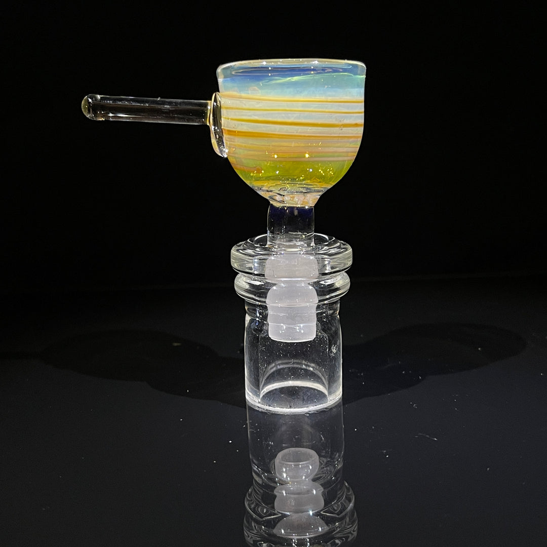 14mm Fumed Orange Rake Party Pull Slide Glass Pipe Mary Jane's Glass