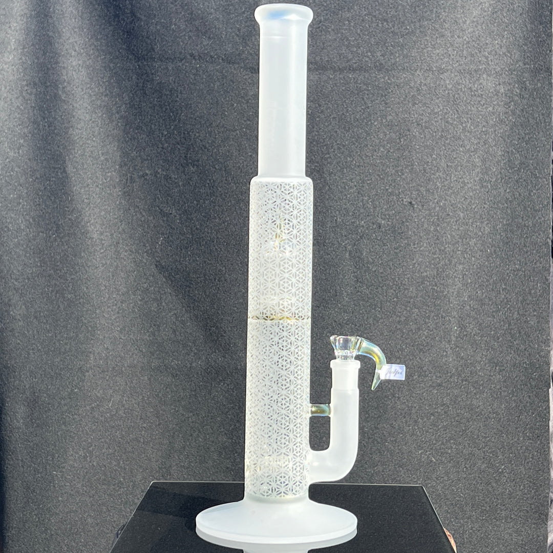 Sovereignty Glass 8 Arm Jumbo Stemline Partial Accent w/ Double Bore/ Seal Accent & Pattern Blast Glass Pipe Sovereignty Glass