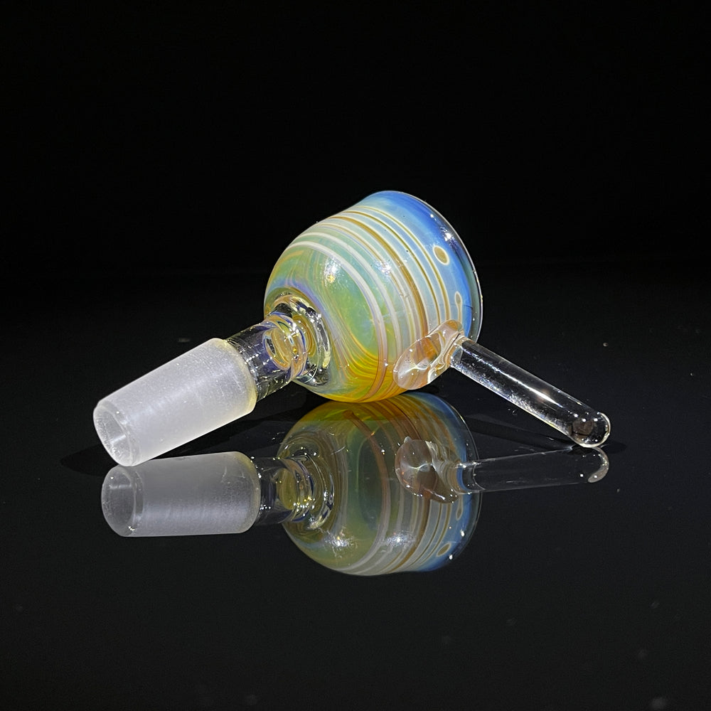 14mm Fumed Orange Rake Party Pull Slide Glass Pipe Mary Jane's Glass