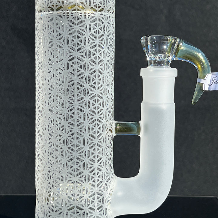 Sovereignty Glass 8 Arm Jumbo Stemline Partial Accent w/ Double Bore/ Seal Accent & Pattern Blast Glass Pipe Sovereignty Glass