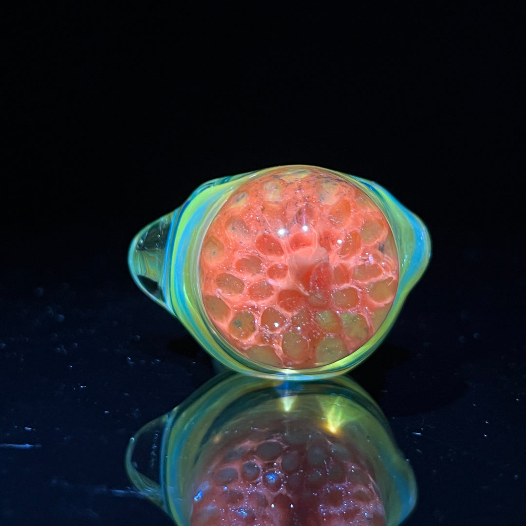 Orange Alien Brain Honeycomb Glass Pipe Plug a Nug   