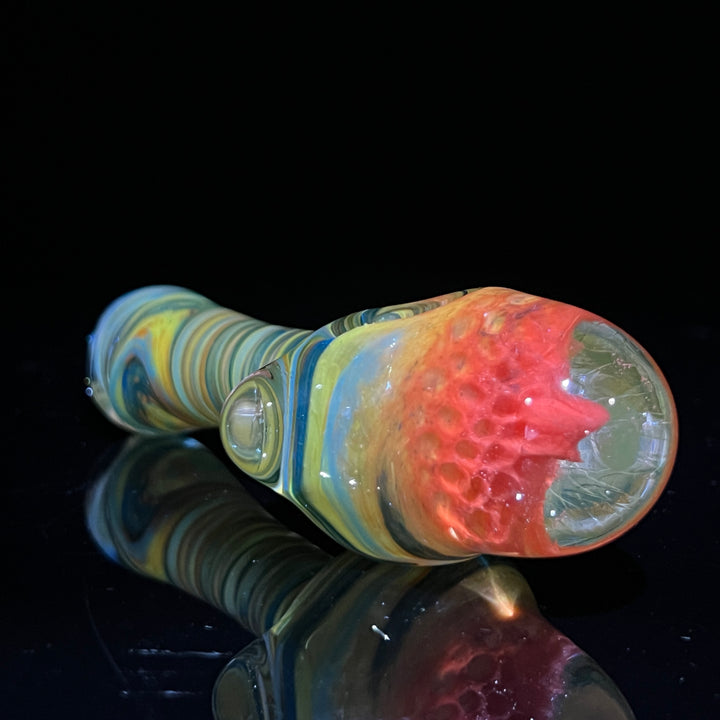 Orange Alien Brain Honeycomb Glass Pipe Plug a Nug   