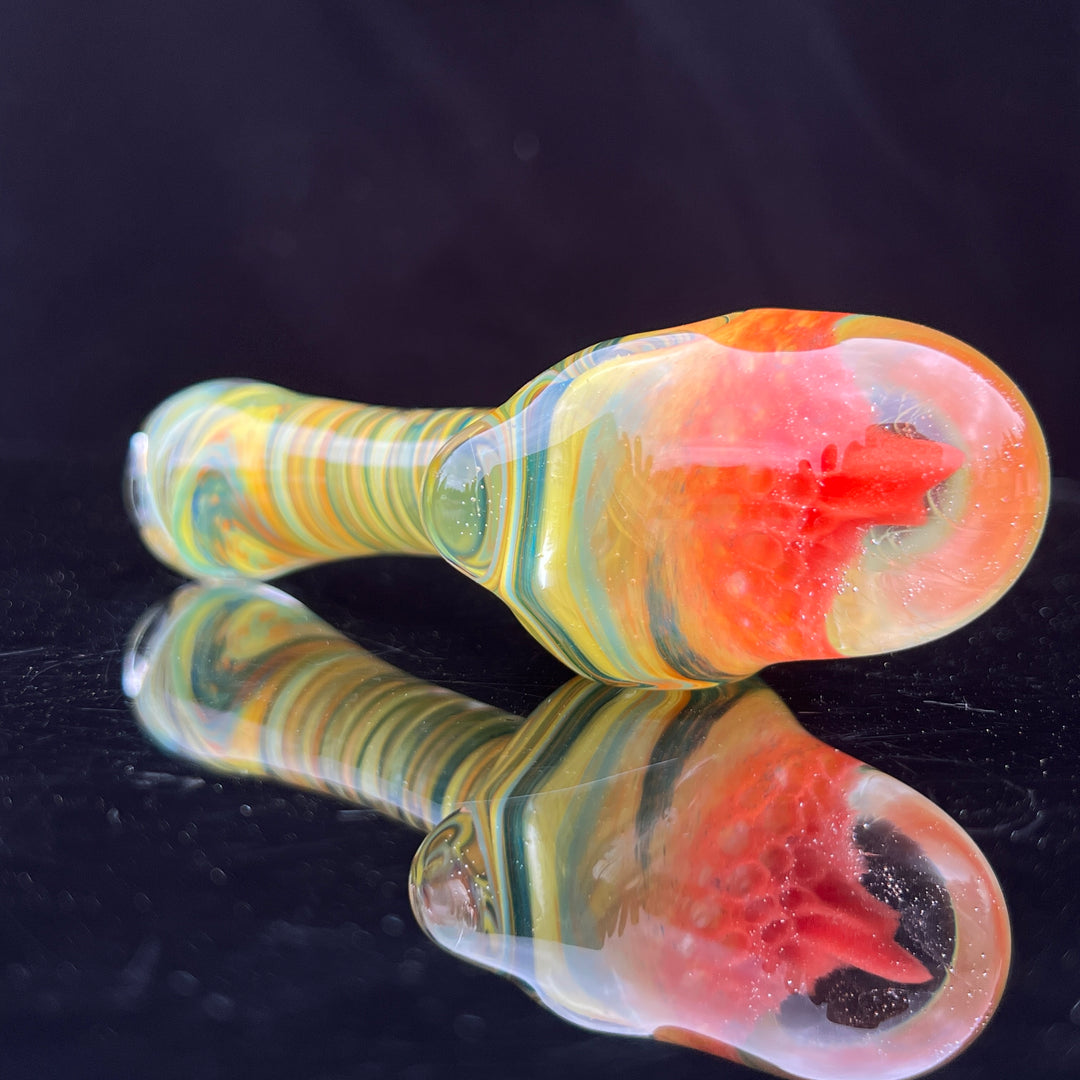 Orange Alien Brain Honeycomb Glass Pipe Plug a Nug   