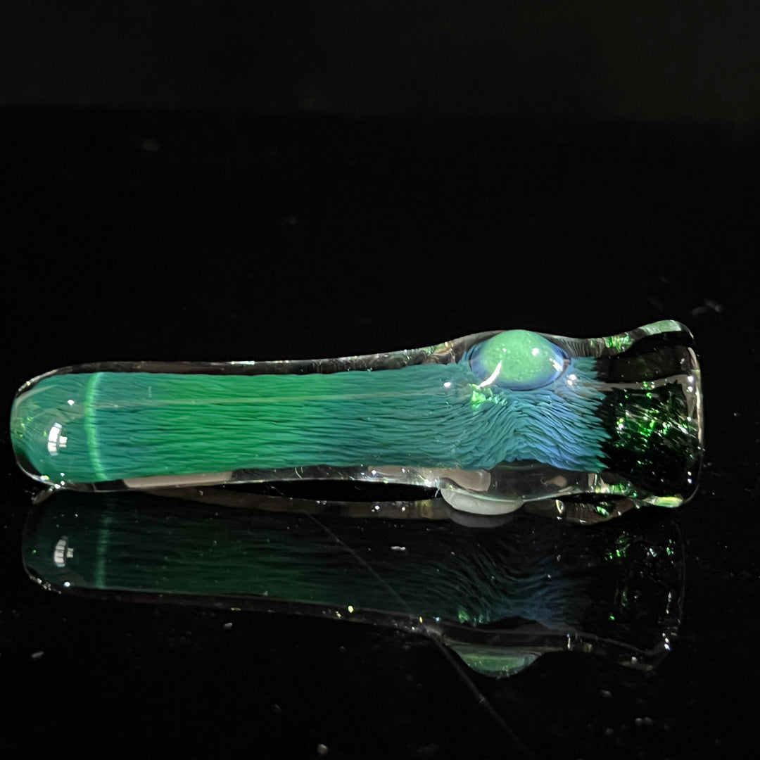 Thick Exp Green Chillum Glass Pipe Chuck Glass   