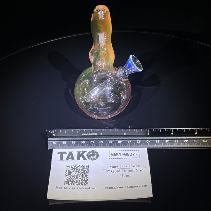 5" Gold Fumed Mini Bong Glass Pipe Mary Jane's Glass