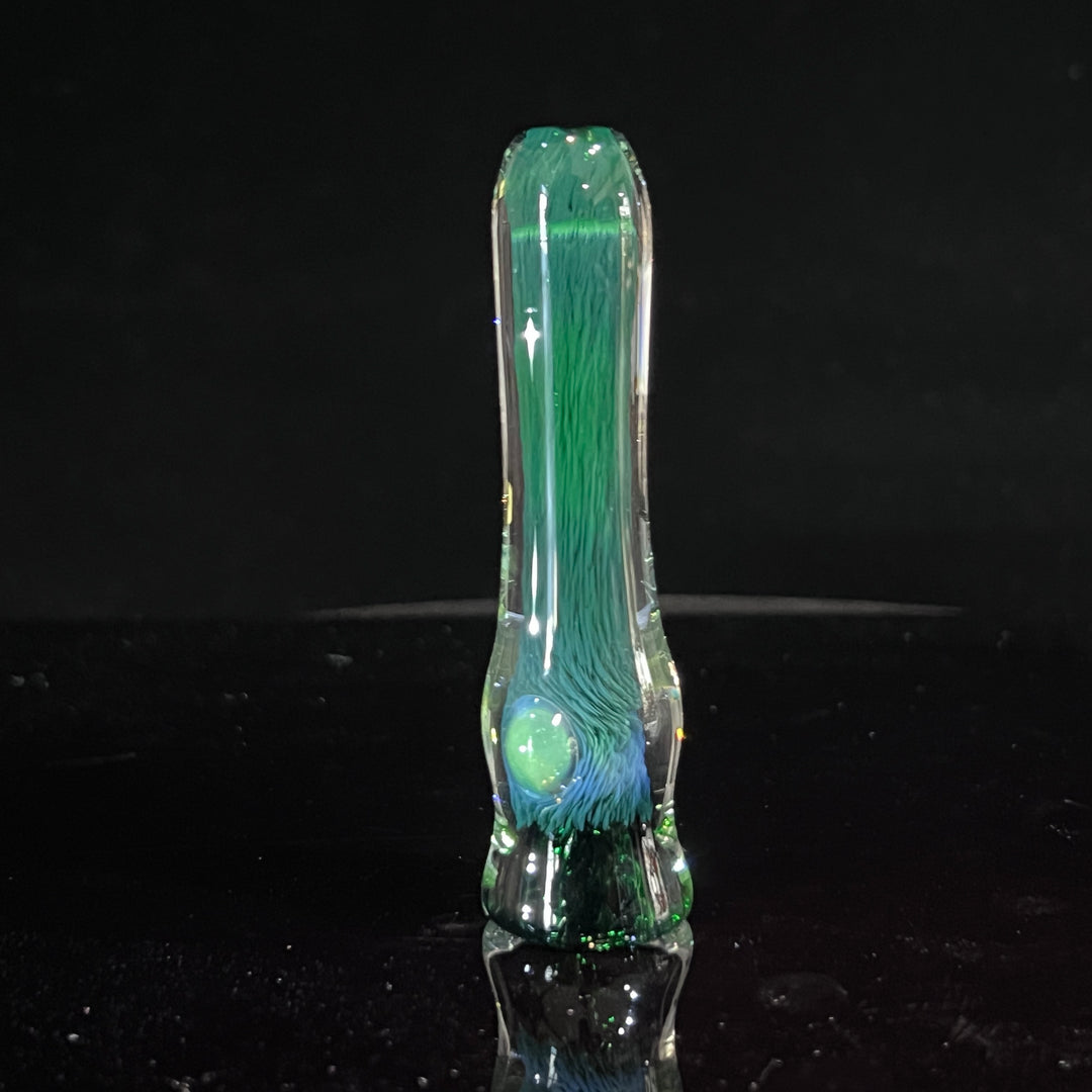 Thick Exp Green Chillum Glass Pipe Chuck Glass   