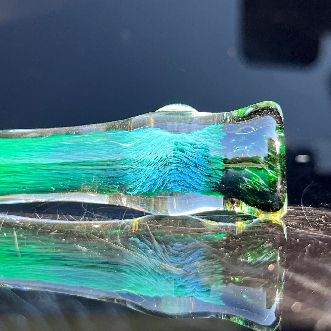 Thick Exp Green Chillum Glass Pipe Chuck Glass   